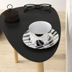 Set de 2 mesas nido Sol Homcom negro/natural