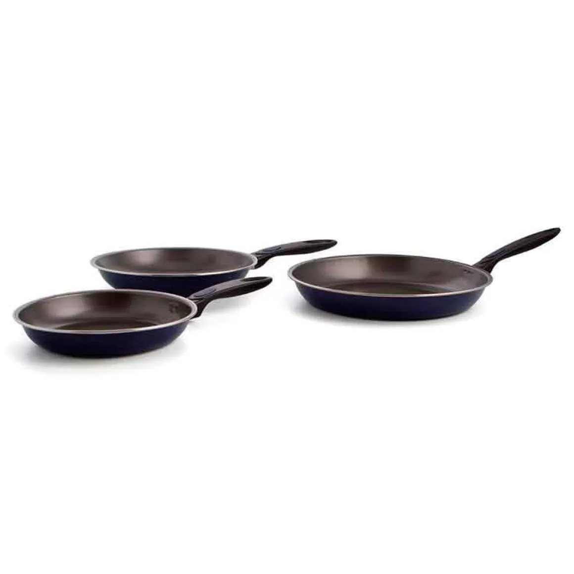 Set de 3 sartenes Nuit Quid aluminio estampado antiadherentes azul Ø20/Ø24/Ø28 cm