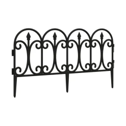 Set de 4 vallas de jardín negro 32,5x57x5 cm