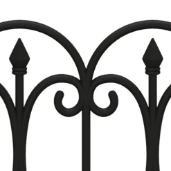 Set de 4 vallas de jardín negro 32,5x57x5 cm
