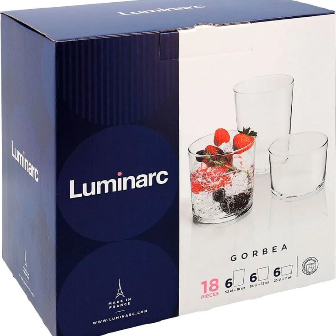Set de 18 vasos Gorbea Luminarc 53cl/36cl/23cl