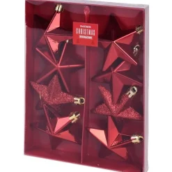 Set de adornos navideños en rojo 8 piezas