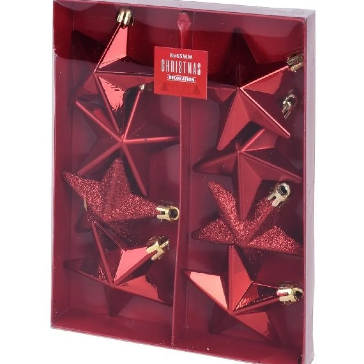 Set de adornos navideños en rojo 8 piezas