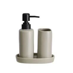 Set de baño Aqua 3 piezas dispensador, jabonera y vaso