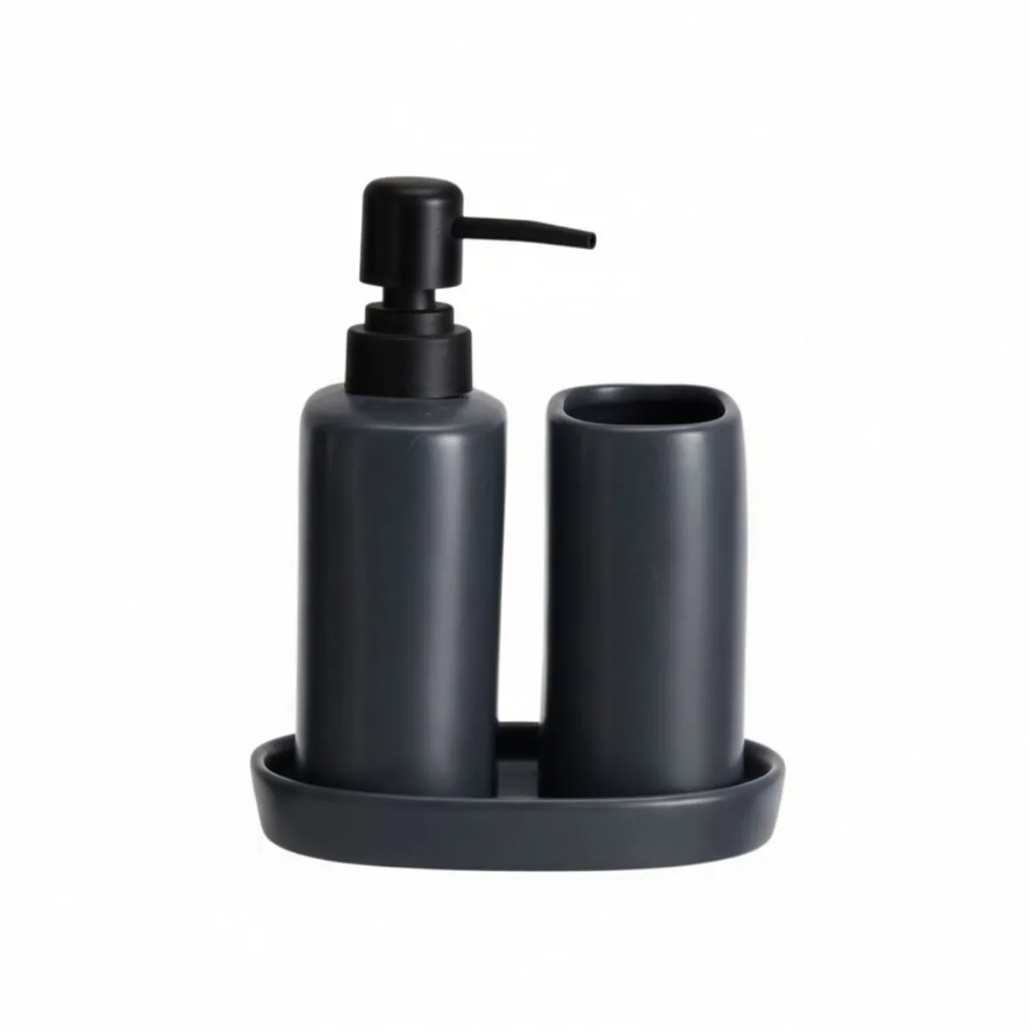 Set de baño Aqua 3 piezas dispensador, jabonera y vaso