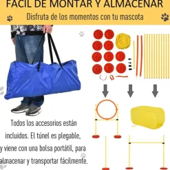 Set de entrenamiento canino PawHut para agilidad 4 obstáculos