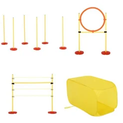 Set de entrenamiento canino PawHut para agilidad 4 obstáculos