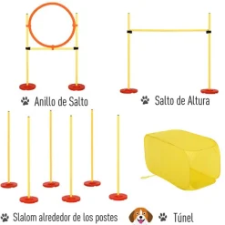 Set de entrenamiento canino PawHut para agilidad 4 obstáculos