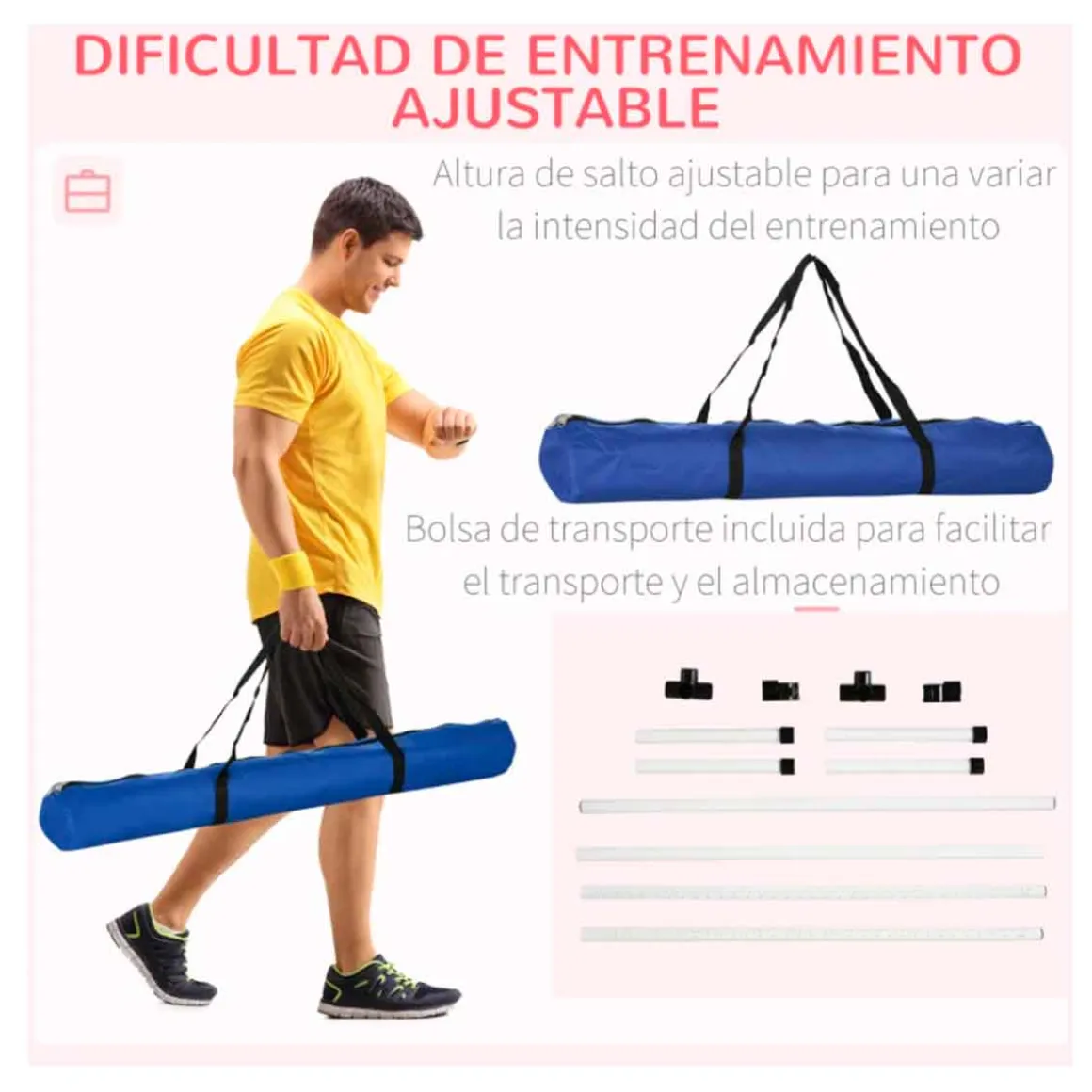 Set de entrenamiento PawHut para perros 4 piezas + bolsa de transporte blanco 95x95x65 cm