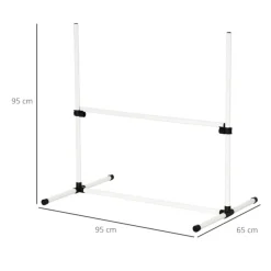 Set de entrenamiento PawHut para perros 4 piezas + bolsa de transporte blanco 95x95x65 cm