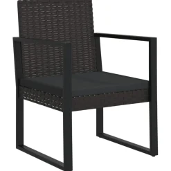 Set de jardín Anic 2 sillas + mesa auxiliar negro