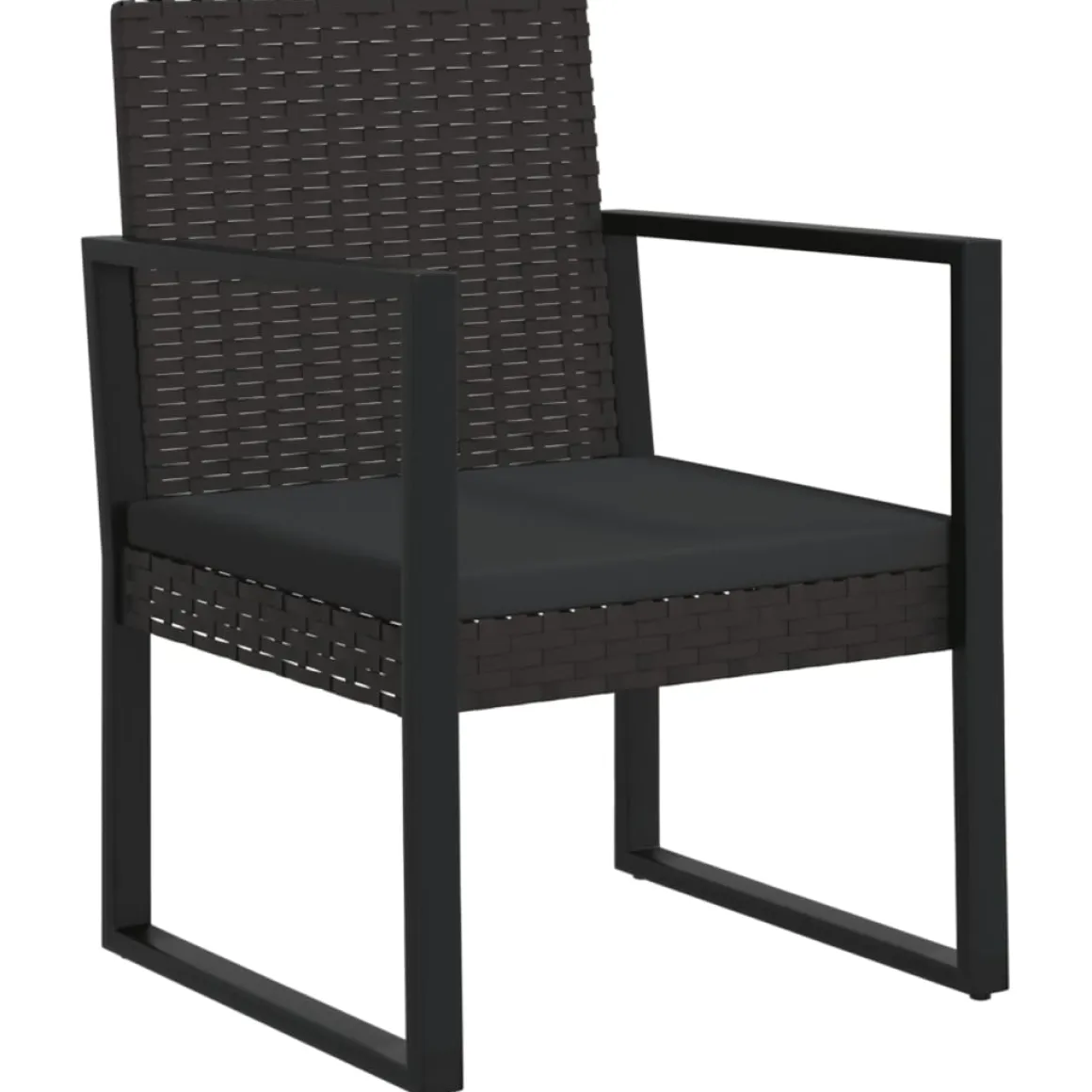 Set de jardín Anic 2 sillas + mesa auxiliar negro