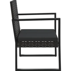 Set de jardín Anic 2 sillas + mesa auxiliar negro