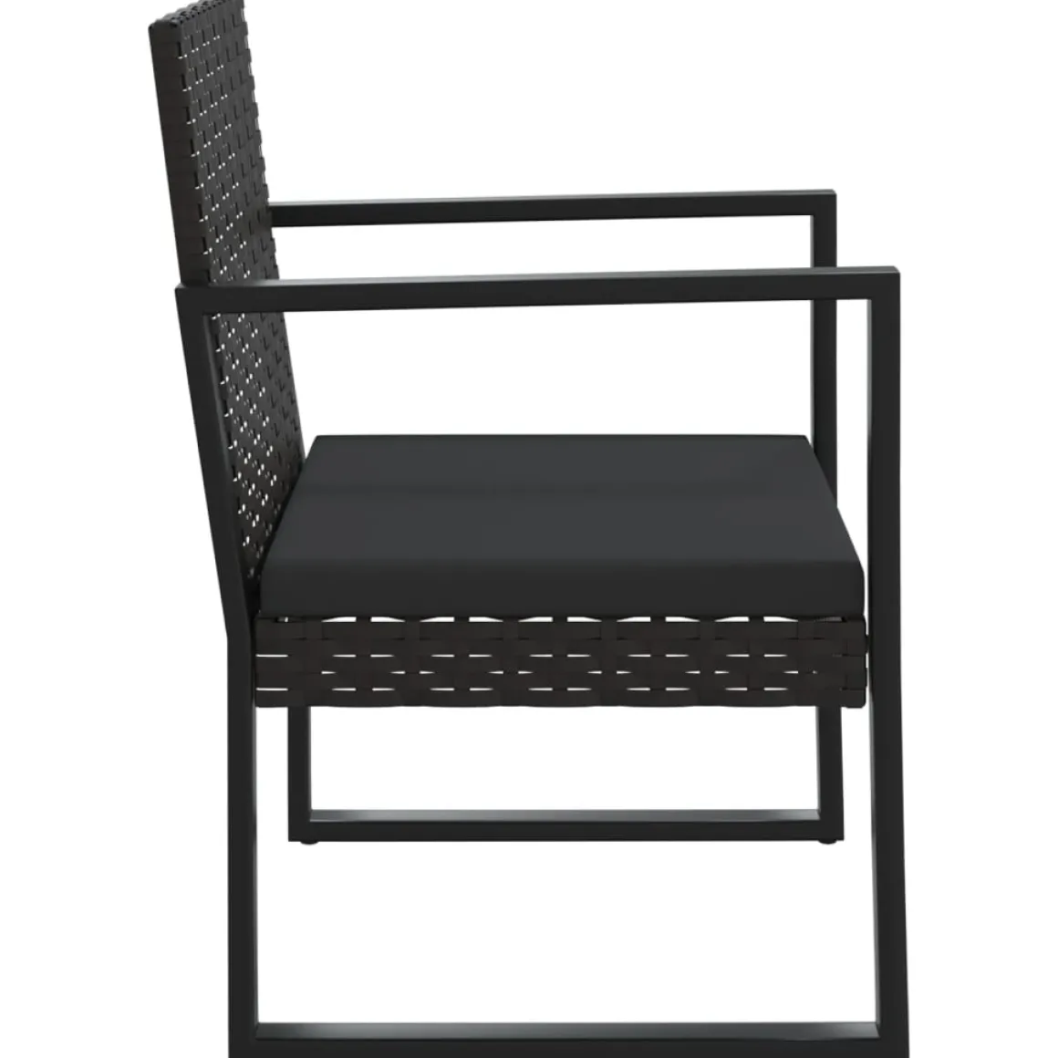 Set de jardín Anic 2 sillas + mesa auxiliar negro