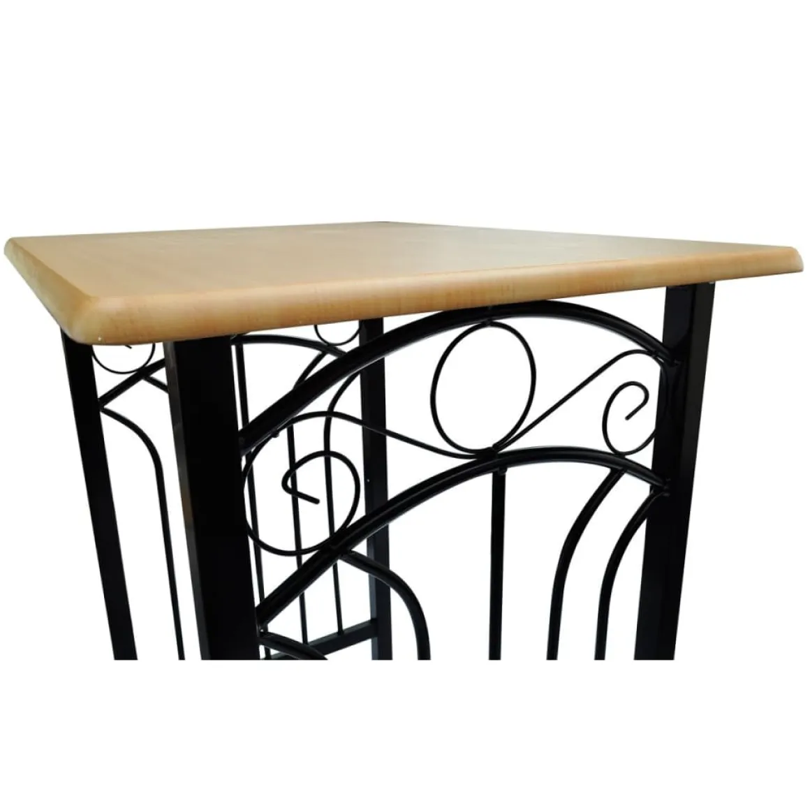 Set de jardín Risueñor mesa alta + 2 taburete negro/natural