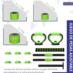 Set de mancuernas Bolu Sportnow 4 en 1 verde