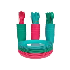 Set de picnic 31 piezas 6 cuchillos + 6 platos + 6 cucharas
