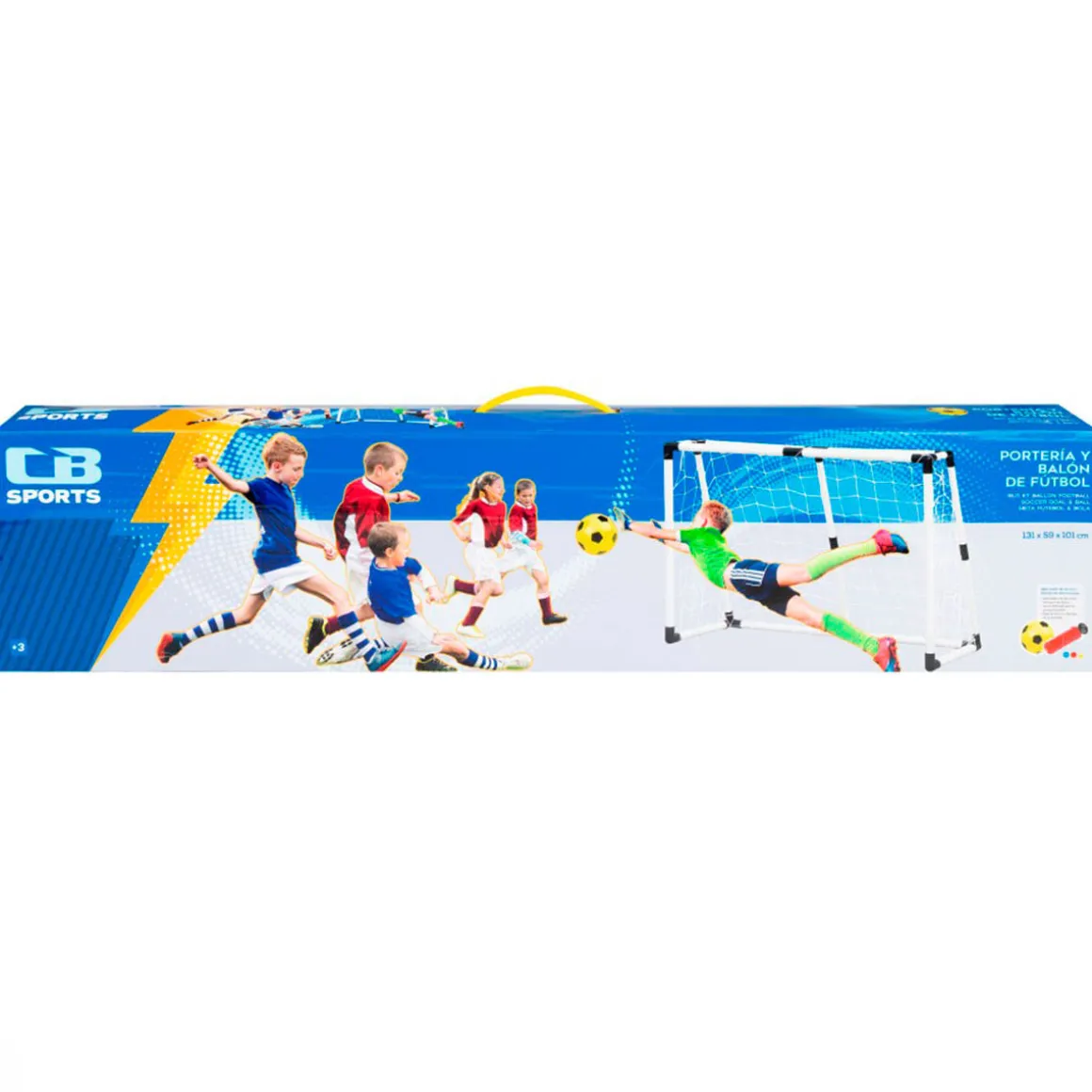 Set de portería de fútbol CB Toys con balón +6A blanco 101x135x59 cm