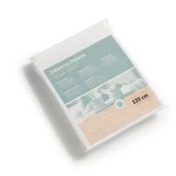 Set de protector de colchón y funda de almohada Liso Luxury anti-ácaros y transpirable blanco