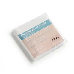 Set de protector de colchón y funda de almohada Liso Luxury anti-ácaros y transpirable blanco