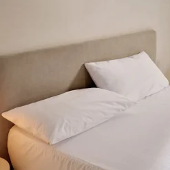 Set de protector de colchón y funda de almohada Rizo Luxury anti-ácaros y transpirable blanco