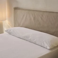 Set de protector de colchón y funda de almohada Liso Luxury anti-ácaros y transpirable blanco