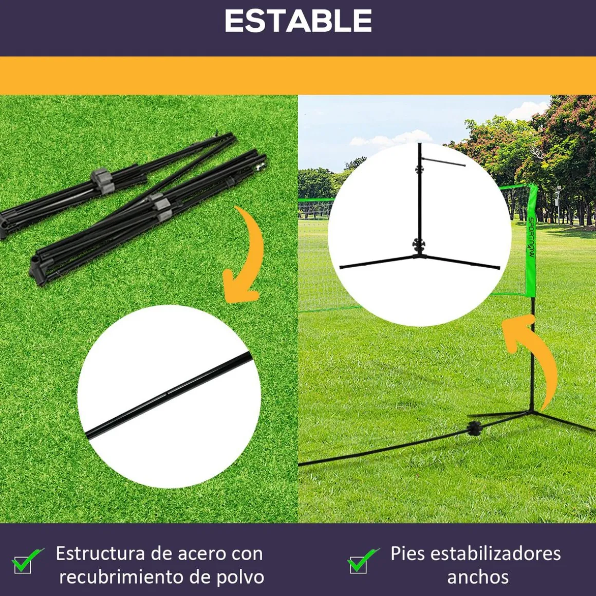 Set deportivo Olea Sportnow 3 en 1 plegable verde 155x510x103 cm