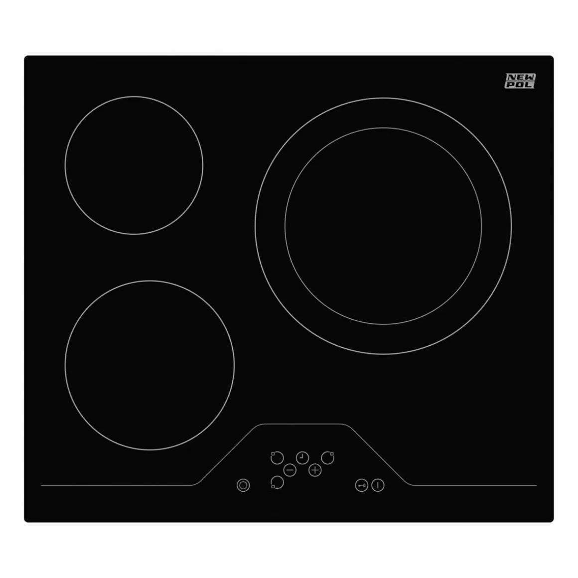 Set horno + vitrocerámica New Pol NVH3Z8P negro/inox