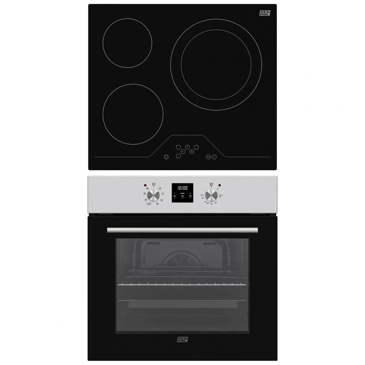 Set horno + vitrocerámica New Pol NVH3Z8P negro/inox