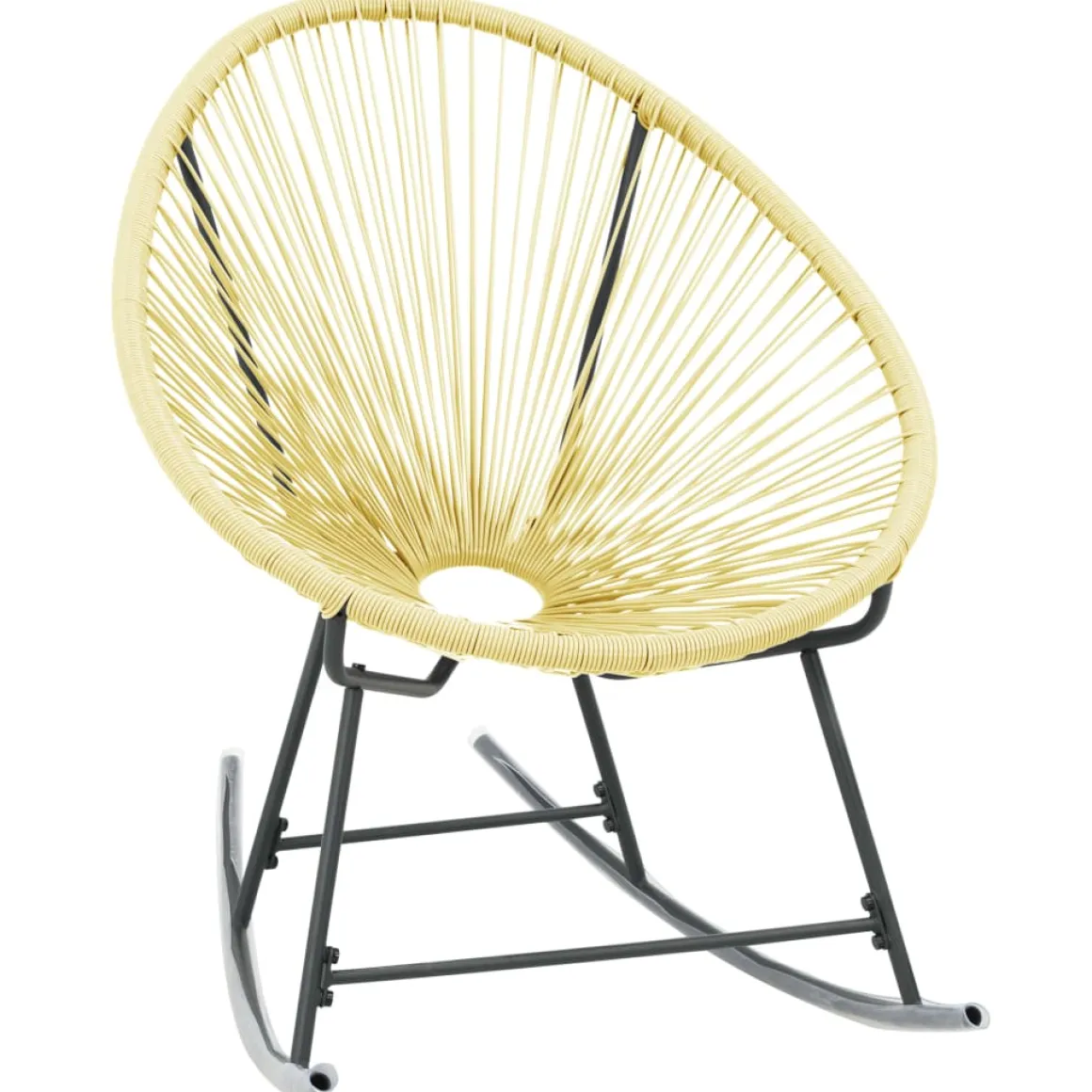 Silla balancín Acapulco poliratán beige 82x69x79 cm