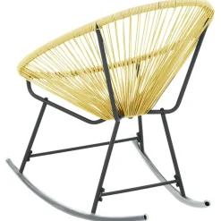 Silla balancín Acapulco poliratán beige 82x69x79 cm