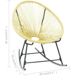 Silla balancín Acapulco poliratán beige 82x69x79 cm