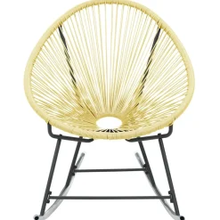 Silla balancín Acapulco poliratán beige 82x69x79 cm
