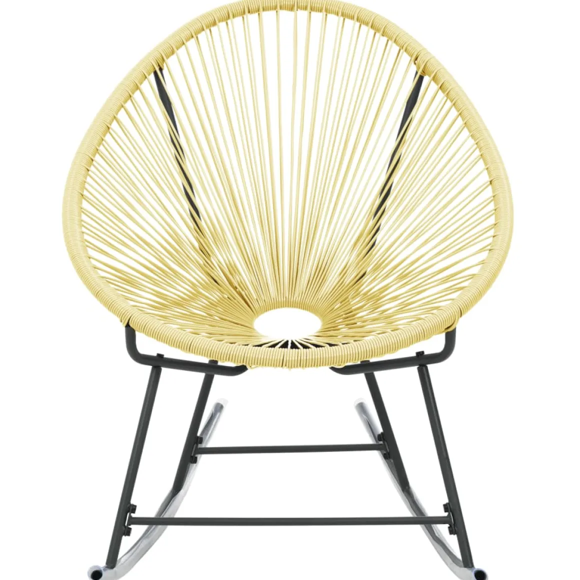 Silla balancín Acapulco poliratán beige 82x69x79 cm