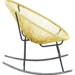 Silla balancín Acapulco poliratán beige 82x69x79 cm