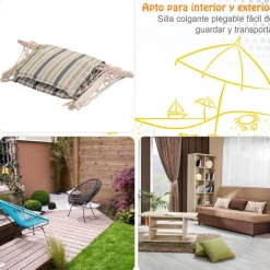 Silla colgante Outsunny 100x106 cm
