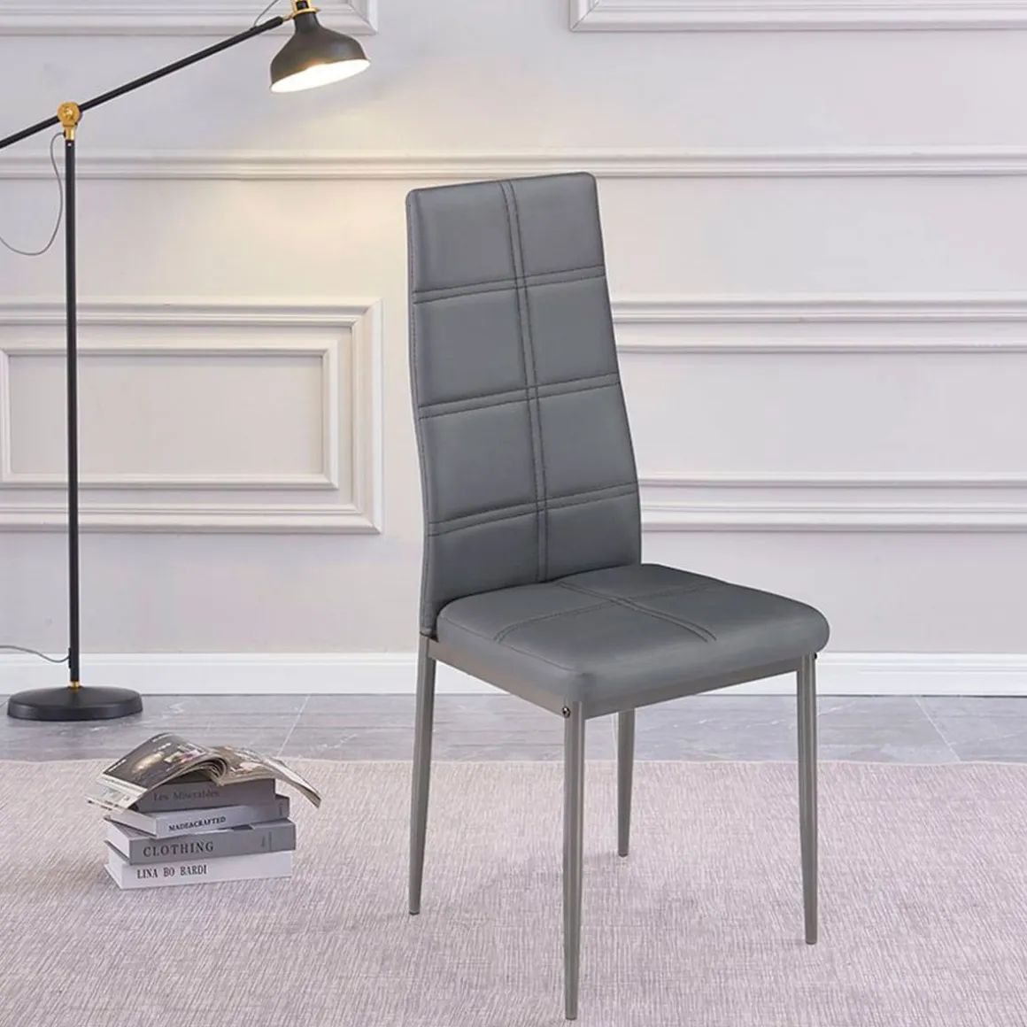 Silla comedor Axiss gris 96,6x40x39,7 cm