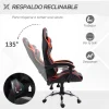 Silla Coyote gaming Vinsetto altura ajustable con cojín lumbar rojo 122-130x63x67 cm