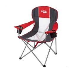 Silla de camping Aktive plegable rojo/gris