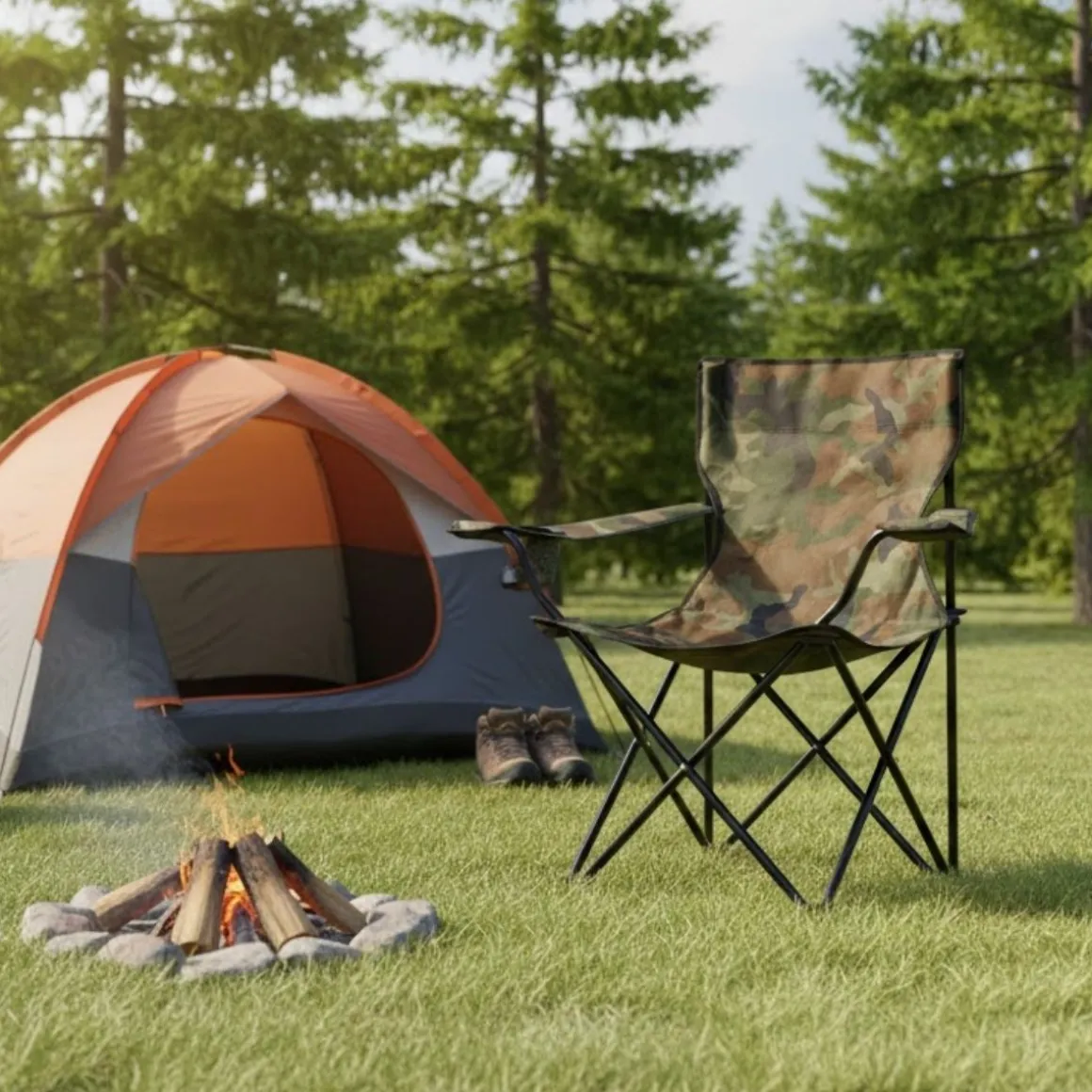 Silla de camping con soporte para vaso y bolsa de transporte multicolor 80x50x50 cm