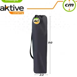 Silla de camping doble Aktive plegable negro 88x121x63 cm