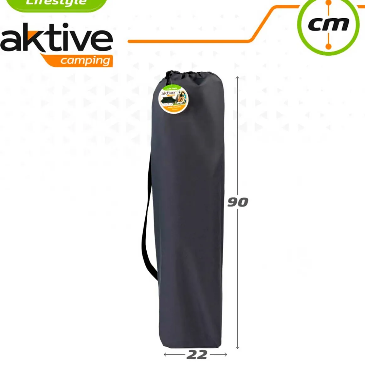 Silla de camping doble Aktive plegable negro 88x121x63 cm