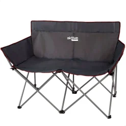 Silla de camping doble Aktive plegable negro 88x121x63 cm