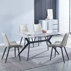 Silla de comedor Calista asiento acolchado 95x55x61 cm