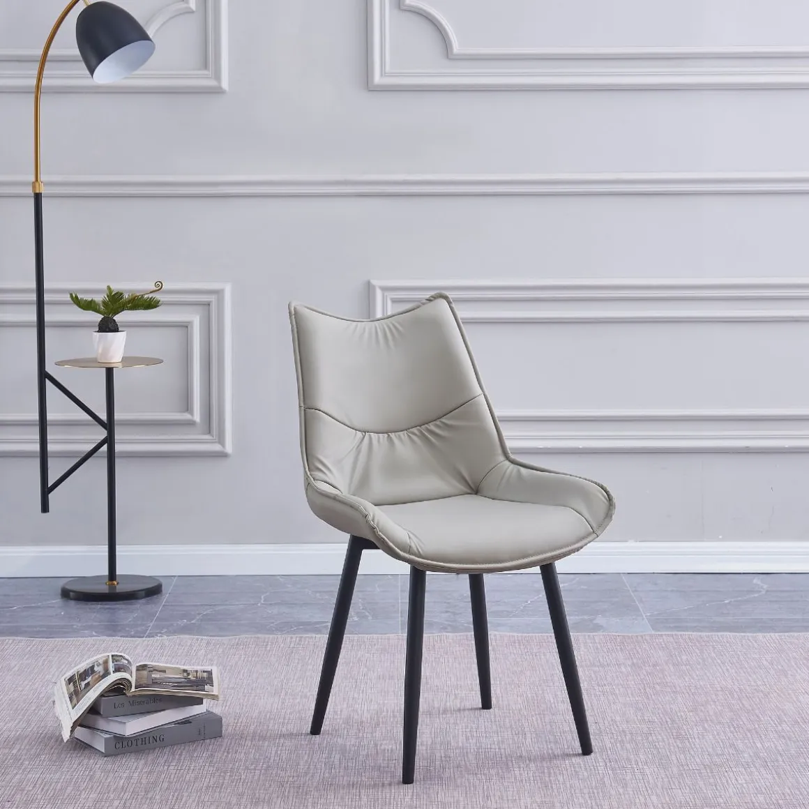 Silla de comedor Calista asiento acolchado 95x55x61 cm