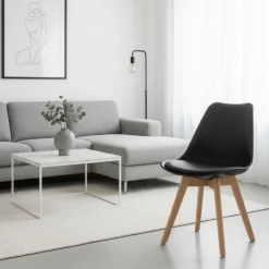 Silla de comedor Fina Deluxe asiento acolchado 82,5x49x57 cm