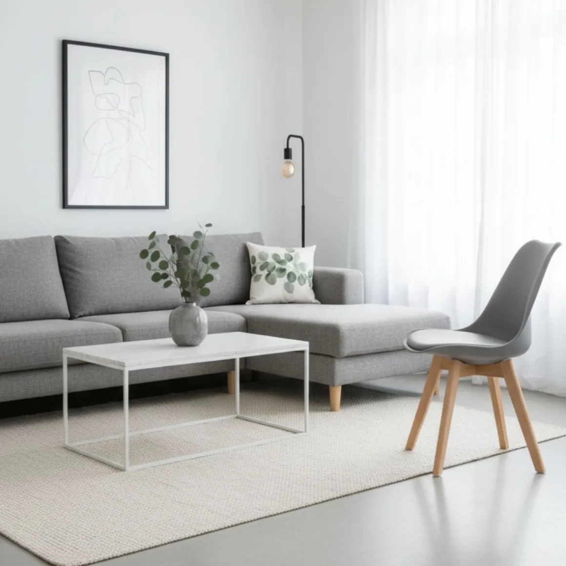 Silla de comedor Fina Deluxe asiento acolchado 82,5x49x57 cm