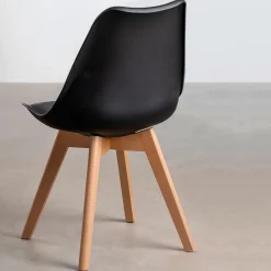 Silla de comedor Malmo patas madera 85x45x48 cm