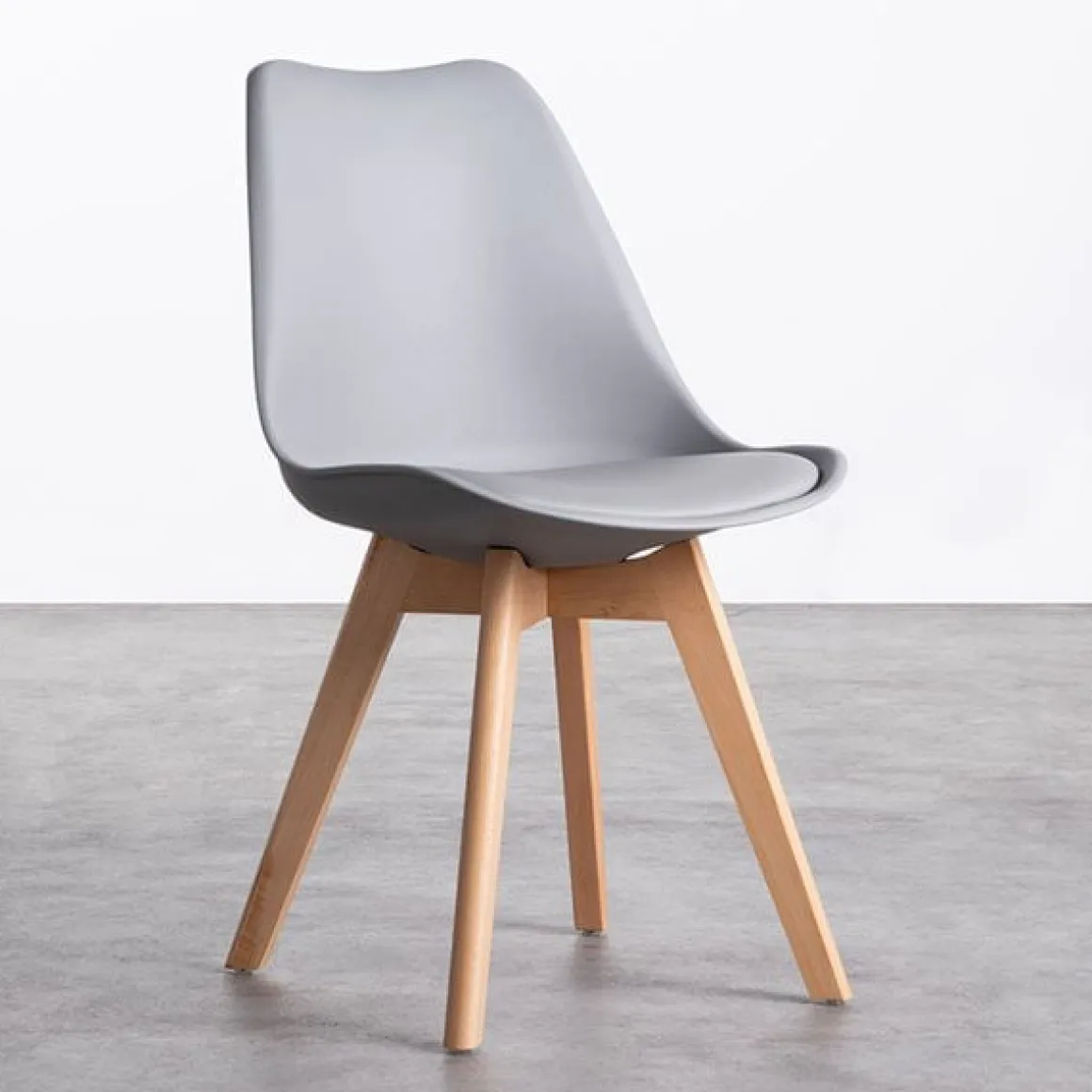 Silla de comedor Malmo patas madera 85x45x48 cm