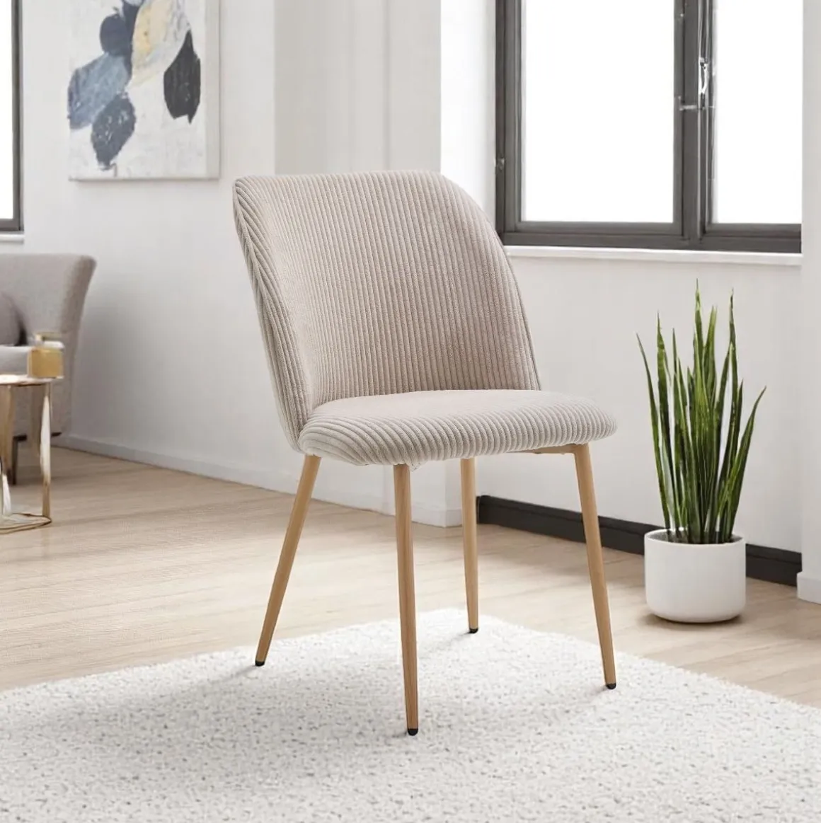 Silla de comedor Milán asiento acolchado 84x50x62 cm